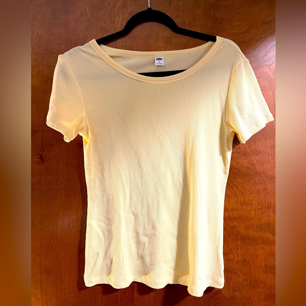 Old Navy Yellow Ribbed T Shirt